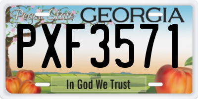 GA license plate PXF3571