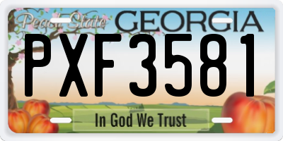GA license plate PXF3581