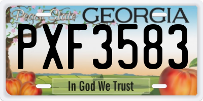 GA license plate PXF3583