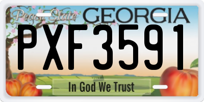GA license plate PXF3591
