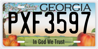 GA license plate PXF3597