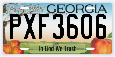 GA license plate PXF3606