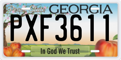 GA license plate PXF3611