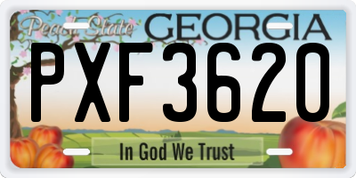 GA license plate PXF3620