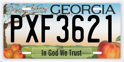 GA license plate PXF3621