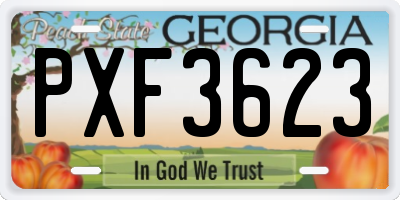 GA license plate PXF3623