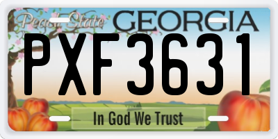 GA license plate PXF3631