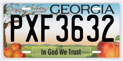 GA license plate PXF3632