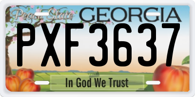 GA license plate PXF3637