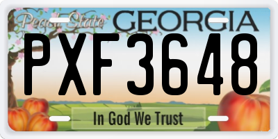 GA license plate PXF3648
