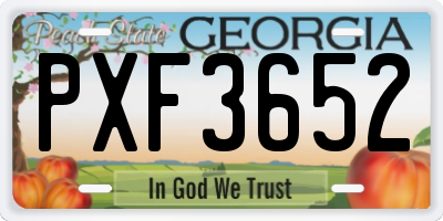 GA license plate PXF3652