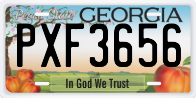 GA license plate PXF3656
