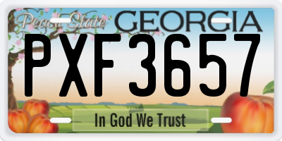 GA license plate PXF3657