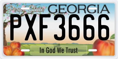 GA license plate PXF3666