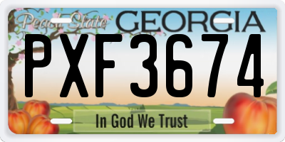 GA license plate PXF3674