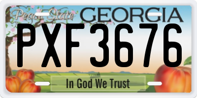 GA license plate PXF3676