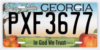 GA license plate PXF3677