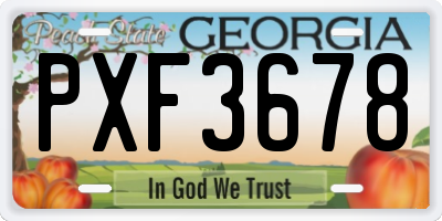 GA license plate PXF3678