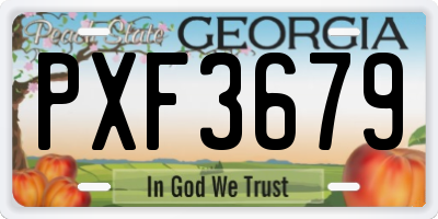 GA license plate PXF3679