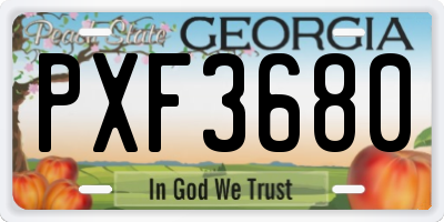 GA license plate PXF3680