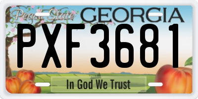 GA license plate PXF3681