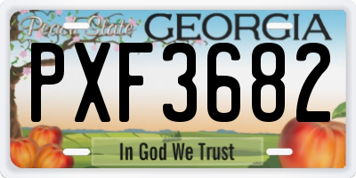 GA license plate PXF3682