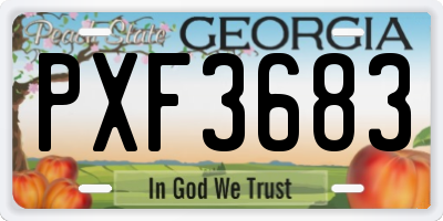 GA license plate PXF3683