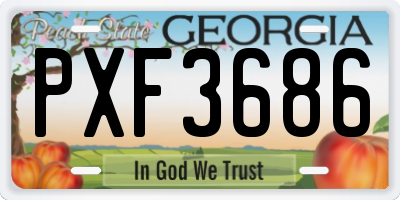 GA license plate PXF3686