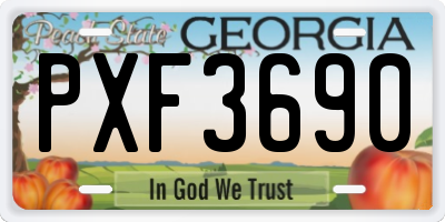 GA license plate PXF3690