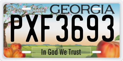 GA license plate PXF3693