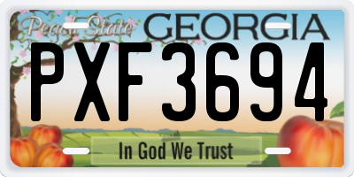GA license plate PXF3694