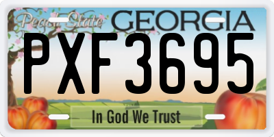 GA license plate PXF3695