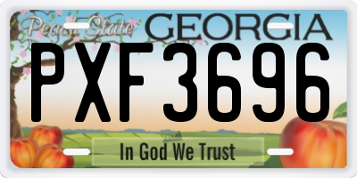 GA license plate PXF3696
