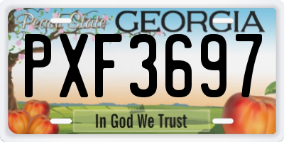 GA license plate PXF3697