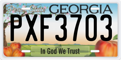 GA license plate PXF3703