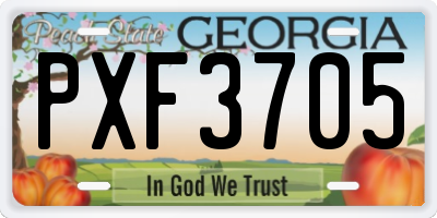 GA license plate PXF3705