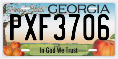 GA license plate PXF3706