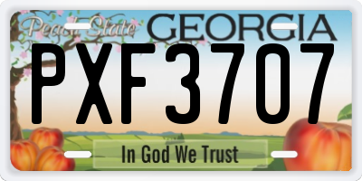 GA license plate PXF3707