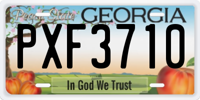 GA license plate PXF3710