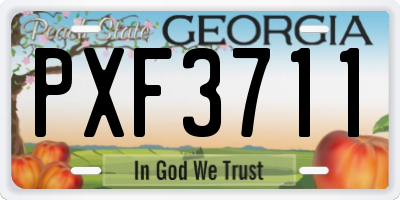 GA license plate PXF3711