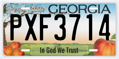 GA license plate PXF3714