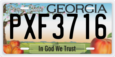 GA license plate PXF3716