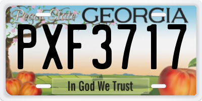 GA license plate PXF3717