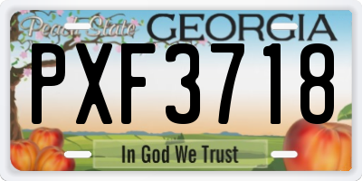 GA license plate PXF3718