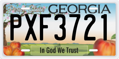 GA license plate PXF3721