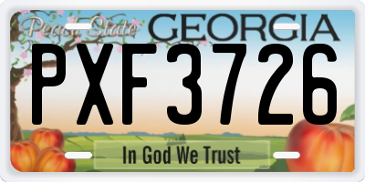 GA license plate PXF3726