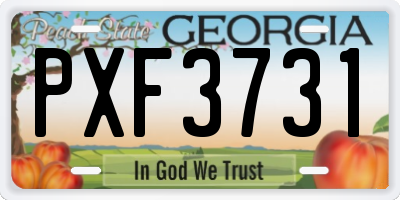 GA license plate PXF3731