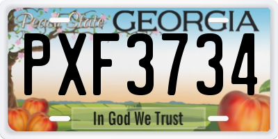 GA license plate PXF3734