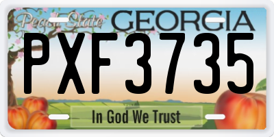 GA license plate PXF3735