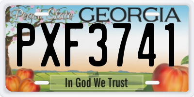 GA license plate PXF3741